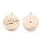 Brass Micro Pave Clear Cubic Zirconia Pendants, Cadmium Free & Nickel Free & Lead Free, Flat Round with Sun, Real 18K Gold Plated, 17x14.5x2mm, Hole: 1.2mm