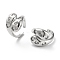 Brass with Cubic Zirconia Open Cuff Rings, Teardrop with Heart, Platinum, Inner Diameter: 16mm