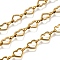 Ion Plating(IP) 304 Stainless Steel Heart Link Chains, Unwelded, Real 18K Gold Plated, 9.5x7.5x1mm