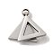 Non-Tarnish 304 Stainless Steel Charms, Triangle Charm, Stainless Steel Color, 10.5x12x2mm, Hole: 1.6mm