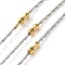 304 Stainless Steel Chains with Beads, Ion Plating(IP), Soldered, with Spool, Bamboo Stick, Golden & Stainless Steel Color, 1.5mm, Bamboo stick: 8x4mm