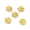 Rack Plating Brass Beads Caps, with Cubic Zirconia, Long-Lasting Plated, Lead Free & Cadmium Free, Flower, Golden, 8.4x8.4x3mm, Hole: 1mm