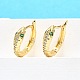 Серьги-кольца из латуни с микропаве из кубического циркония EJEW-H157-07G-1