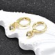 Латунные серьги-кольца из прозрачного кубического циркония EJEW-H157-09G-2