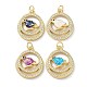 Латунные микропаве прозрачные подвески с фианитом KK-C045-43G-1