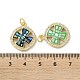 Латунные микропаве прозрачные подвески с фианитом KK-C045-20G-3