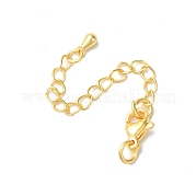 Латунные концы стойки с цепочкой и застежками KK-F873-01G-01