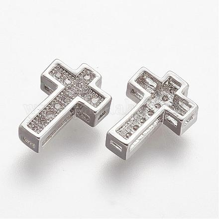 Латунные микро проложить кубического циркония бусы ZIRC-N025-55P-1