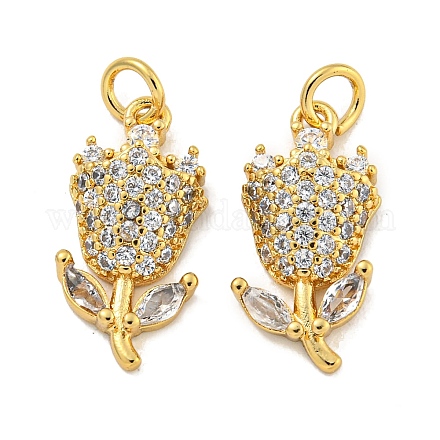 Подвеска из латуни с микропаве из прозрачного кубического циркония KK-B091-31G-1