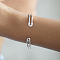 925 Sterling Silver Micro Pave Clear Cubic Zirconia Open Cuff Bangles for Women, Paperclip Shape, Platinum