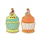 304 Stainless Steel Enamel Pendants, Golden, with Rhinestones, Ice Cream, 28.5x15.5x3mm, Hole: 1.2mm