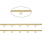 Handmade Brass Curb Chains, with Flat Round Charms and Spool, Soldered, Long-Lasting Plated, Real 18K Gold Plated, Link: 2x2x1mm, Flat Round: 4x3x0.5mm, about 32.8 Feet(10m)/roll