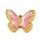 Ion Plating(IP) 304 Stainless Steel Enamel Pendants, Laser Cut, Butterfly Charm, Real 18K Gold Plated, 11.5x15x1.5mm, Hole: 1mm