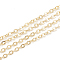 Brass Cable Chains, Soldered, with Spool, Flat Oval, Nickel Free, Real 18K Gold Plated, 2x1.5x0.1mm, about 98.42 Feet(30m)/roll