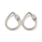 304 Stainless Steel Screw Carabiner Lock Charms, for Necklaces Making, Quick Links, with Polymer Clay Rhinestone, Teardrop, 21x17.5x2mm