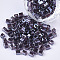 6/0 Glass Seed Beads, Transparent Colours Luster, Square Hole, Cube, Purple, 6/0, 3~5x3~4x3~4mm, Hole: 1.2~1.4mm, about 4500pcs/bag