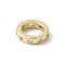 Brass Micro Pave Cubic Zirconia European Beads, Flat Round, Rack Plating, Long-Lasting Plated, Lead Free & Cadmium Free, Clear, 8.5x2mm, Hole: 5.5mm