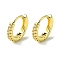 Brass Micro Pave Cubic Zirconia Hoop Earrings for Women, Long-Lasting Plated, Golden, 13x15x2.5mm