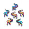 Rainbow Color Alloy Pendants, Cadmium Free & Lead Free, Deer, 17.5x15x3mm, Hole: 1.6mm
