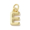 Rack Plating Brass Charms, Cadmium Free & Lead Free, Long-Lasting Plated, Real 18K Gold Plated, Letter E, 11.5x6x1.5mm, Hole: 3.2mm