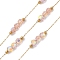 Ion Plating(IP)304 Stainless Steel Link Chains, Soldered, with Enamel and Spool, Real 18K Gold Plated, Pink, 2.5x1x0.1mm, about 32.81 Feet(10m)/Roll