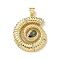 Brass and Glass Pendants, Conch Charms, Real 18K Gold Plated, 29x23.5x4mm, Hole: 4.5x3.5mm