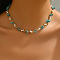 Fashionable Synthetic Turquoise Bead Collar Necklace for Women's Daily Wear and Parties, 15.75 inch(40cm)