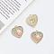 Alloy Rhinestone Pendants, with Enamel, Heart with Peach Charms, Golden, 18x16mm
