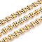 304 Stainless Steel Square Link Chains, Ion Plating(IP), Soldered, with Spool, Real 18K Gold Plated, 6.5x5x2mm