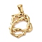 304 Stainless Steel Pendants, Knot Charms, Golden, 25x19.5x2mm, Hole: 5x3mm