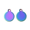 Ion Plating(IP) 304 Stainless Steel Charms, Flat Round Charm, Rainbow Color, 12.5x10x1mm, Hole: 1.4mm