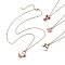 4Pcs 4 Styles Iron Cable Chains Necklaces, Alloy Enamel Pendant Necklaces, Mixed Color, 18.50~18.70 inch(47~47.5cm), 1pc/style