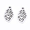 Non-Tarnish 201 Stainless Steel Charms, Laser Cut, Leaf, Stainless Steel Color, 12x6.5x1mm, Hole: 1.4mm