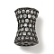 Brass Micro Pave Clear Cubic Zirconia Beads, Cadmium Free & Nickel Free & Lead Free, Vase, Gunmetal, 13.5x9mm, Hole: 1.2mm