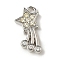 Brass Micro Pave Cubic Zirconia Charms, Star, Rack Plating, Long-Lasting Plated, Cadmium Free & Lead Free, Platinum, 13x7x2mm, Hole: 1.2mm
