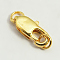 Brass Lobster Claw Clasps, with Soldered Jump Rings, Golden, Clasps: 10.5x5mm, Soldered Jump Rings: 4x0.7~0.8mm, Inner Diameter: 1.5mm