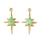Brass Micro Pave Cubic Zirconia Pendants, Cadmium Free & Nickel Free & Lead Free, Real 18K Gold Plated, Star, Pale Green, 21x12x3.5mm, Hole: 1.2mm