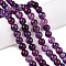 Dyed Natural White Jade Beads Strands, Two Tone, Round, Purple, 8x8mm, Hole: 0.9mm, about 47~48pcs/strand, 15.16~15.72''(38.5~39.3cm)