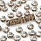 Brass Rhinestone Spacer Beads, Grade A, Rondelle, Platinum Metal Color, Lt.Col.Topaz, 9x4mm, Hole: 4mm
