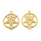 201 Stainless Steel Pendants, Baphomet, Real 18K Gold Plated, 30.5x24.5x3mm, Hole: 2mm