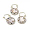 Natural Tourmaline Big Pendants, Natural Pearl Flat Round Charms, with Rack Plating Golden Tone Brass Findings, Cadmium Free & Lead Free, 63~64.5x41.5x8~12mm, Ring: 9x1.5mm, Hole: 6mm