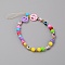 Acrylic Beaded Mobile Straps, with Polymer Clay Heishi Beads, Peace Sign, Mixed Color, 17.7cm