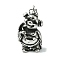 Retro 304 Stainless Steel Pendants, Manual Polishing, Pig Charm, Antique Silver, 33x18.5x13mm, Hole: 4.3x9.5mm