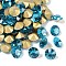 Glass Pointed Back Rhinestone, Back Plated, Diamond, Aquamarine, 8~8.3mm, about 144pcs/gross