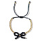 Elegant Butterfly Bow Girl Style Bracelet Gold-plated Copper Beads Pearl-like