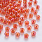 Transparent Acrylic Beads, AB Color Plated, Round, Dark Orange, 6x5mm, Hole: 1.8mm, about 4400pcs/500g