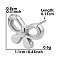 Non-Tarnish Bowknot Stainless Steel Stud Earrings for Women, Stainless Steel, 11x11x8mm