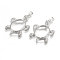 Alloy Pendant Cabochon Open Back Settings, Turtle, Platinum, Oval Tray: 23x17mm, 47x32.5x5mm, Hole: 3.5x7mm