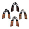 Opaque Resin & Walnut Wood Pendants, with Butterfly Paillettes, Arch Shape Charms, Silver, 38x29x3mm, Hole: 2mm