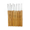 Aluminum Crochet Hooks Needles, with Bamboo Handle, for Braiding Crochet Sewing Tools, Tan, 135x10mm, Pin: 2~6mm, 9pcs/set